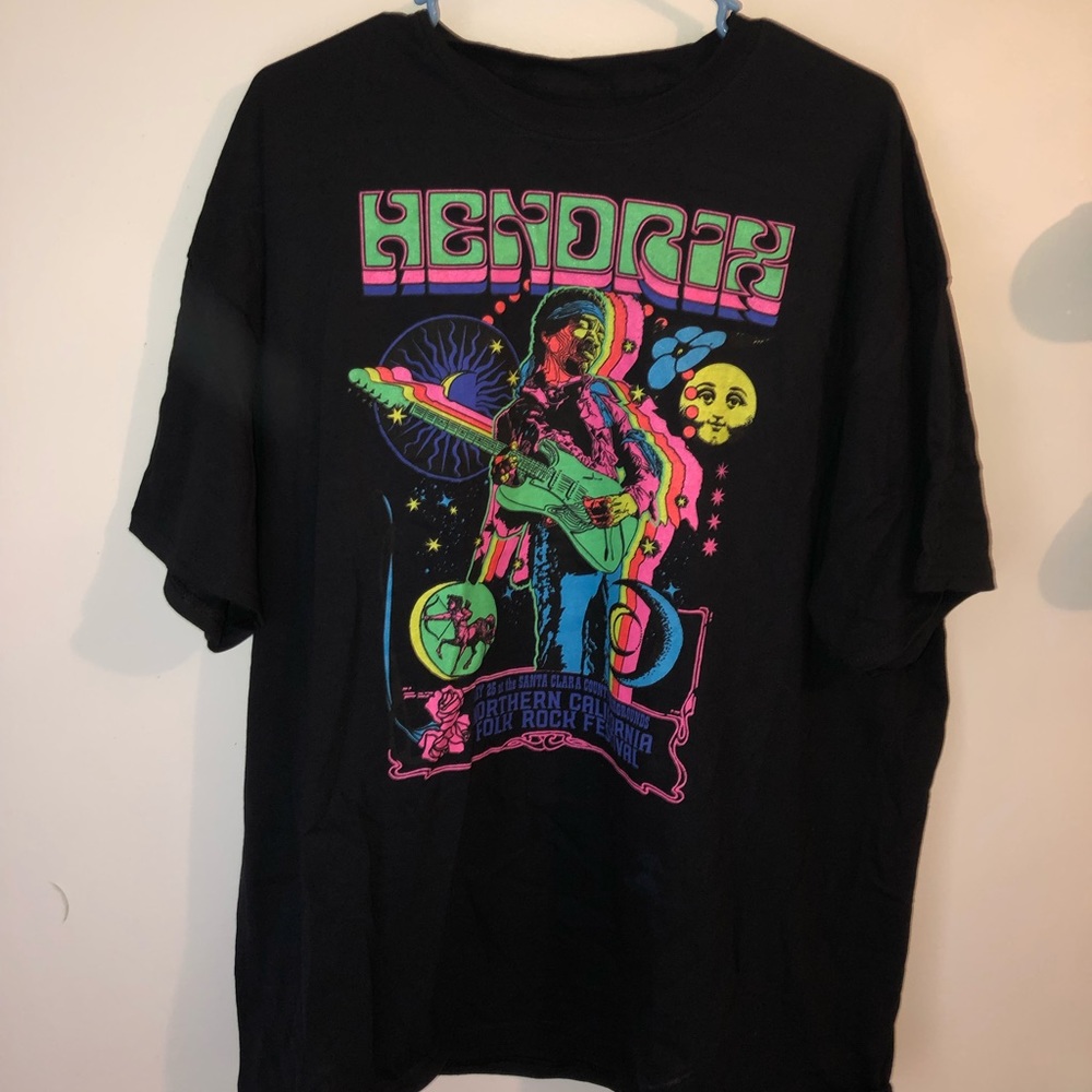 colorful hendrix t shirt